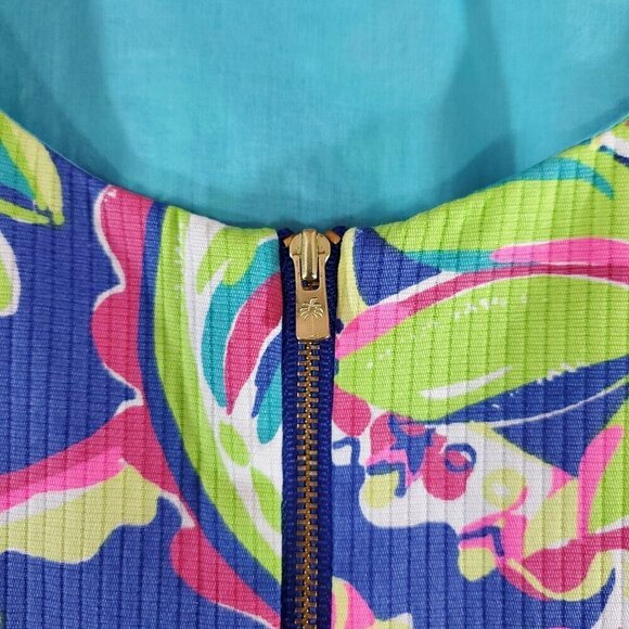 Lilly Pulitzer Size 2 Delia Shift Dress Toucan Play Cotton Colorful Floral Bows - Picture 10 of 16
